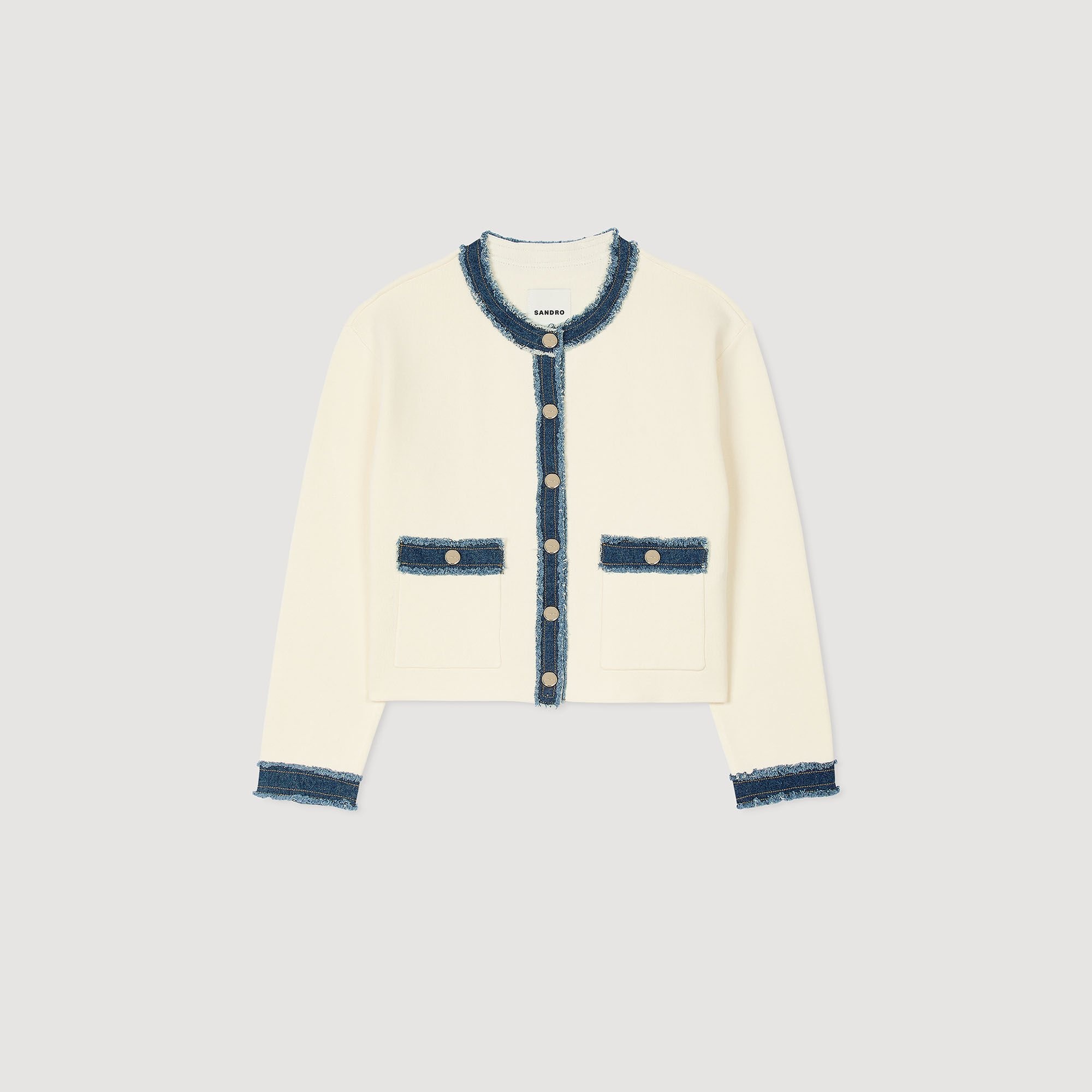 CARDIGAN WITH DENIM DETAILS - 6