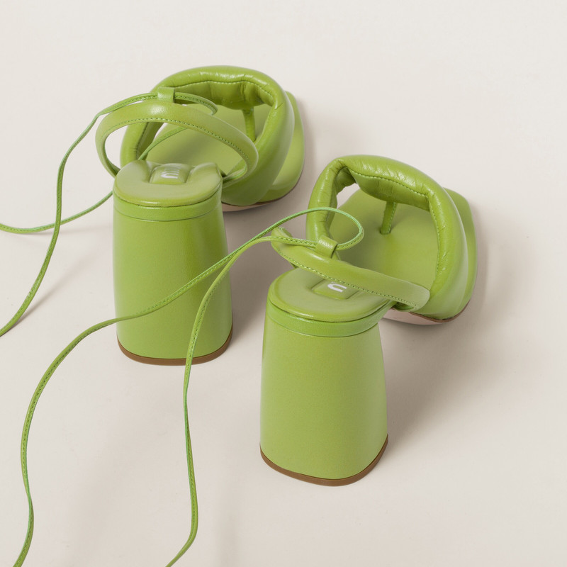 Padded leather thong sandals 2