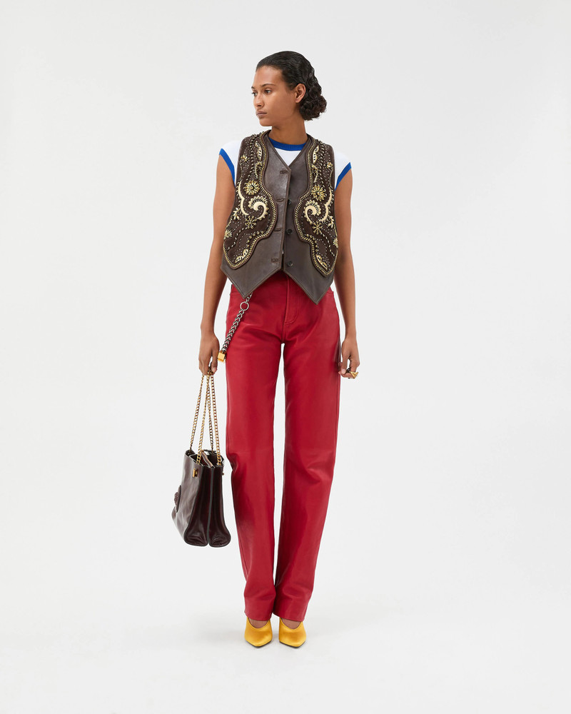 VERSACE Leather Pants outlook