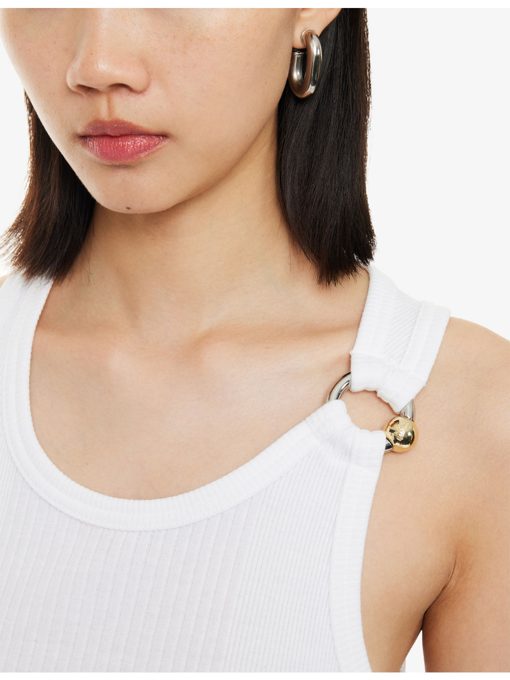 Slim-Fit Logo-Hardware Cotton-Knit Top - 5