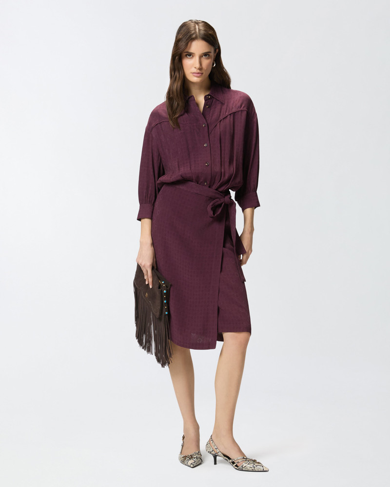 MIDI DRESS WITH SHIRT-STYLE TOP AND BELT 3