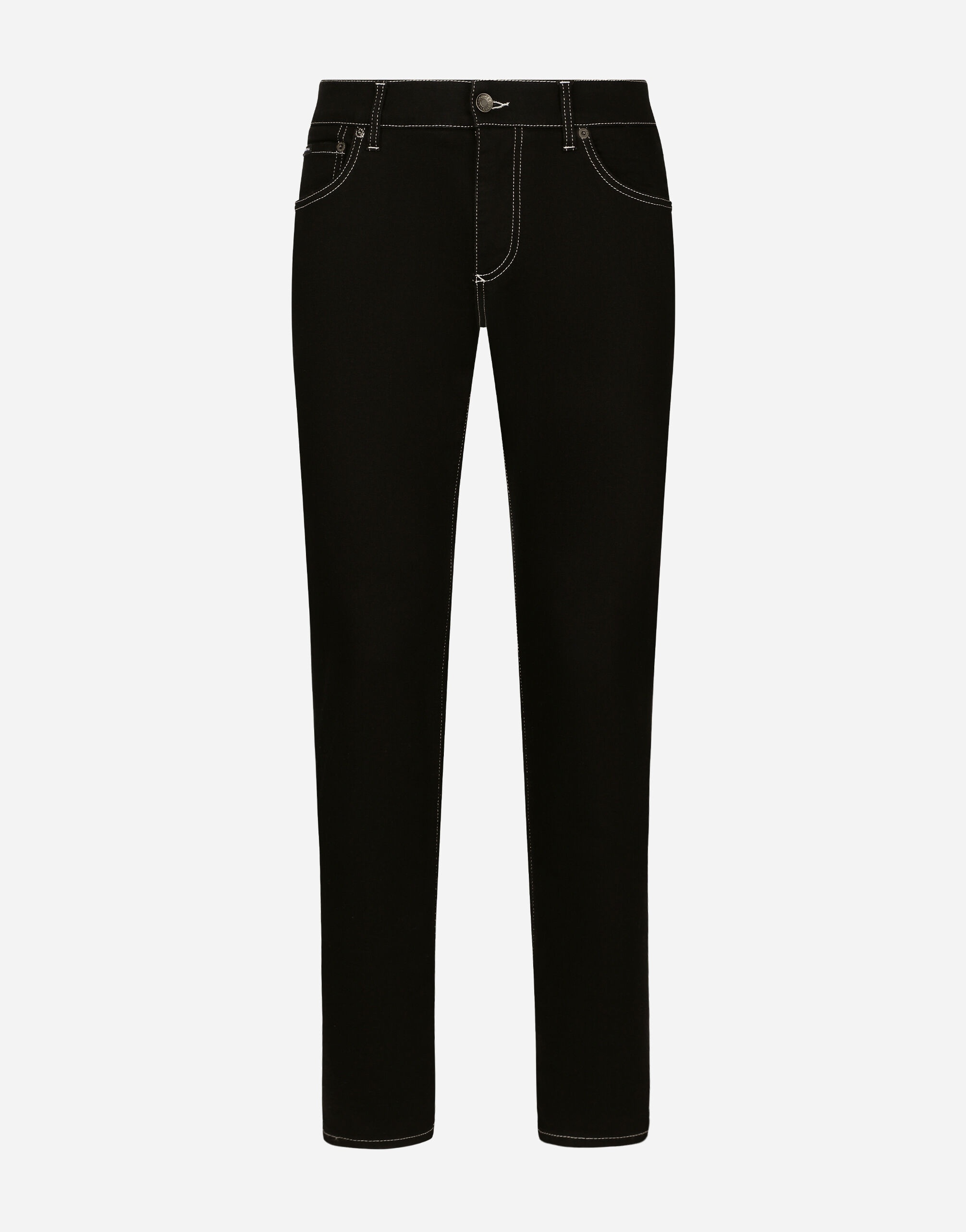 Slim-fit stretch black denim jeans - 1