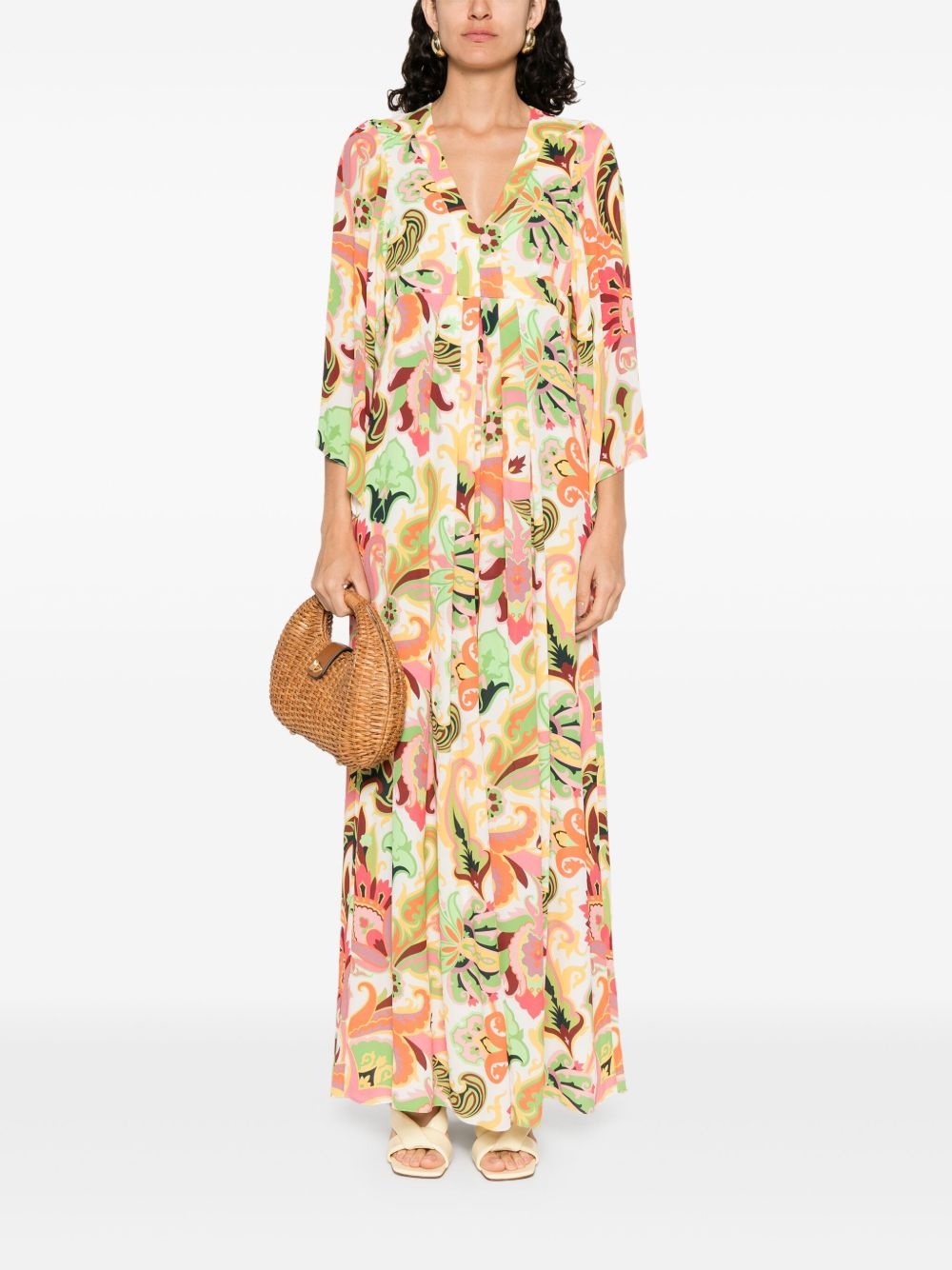 paisley-print maxi dress - 2