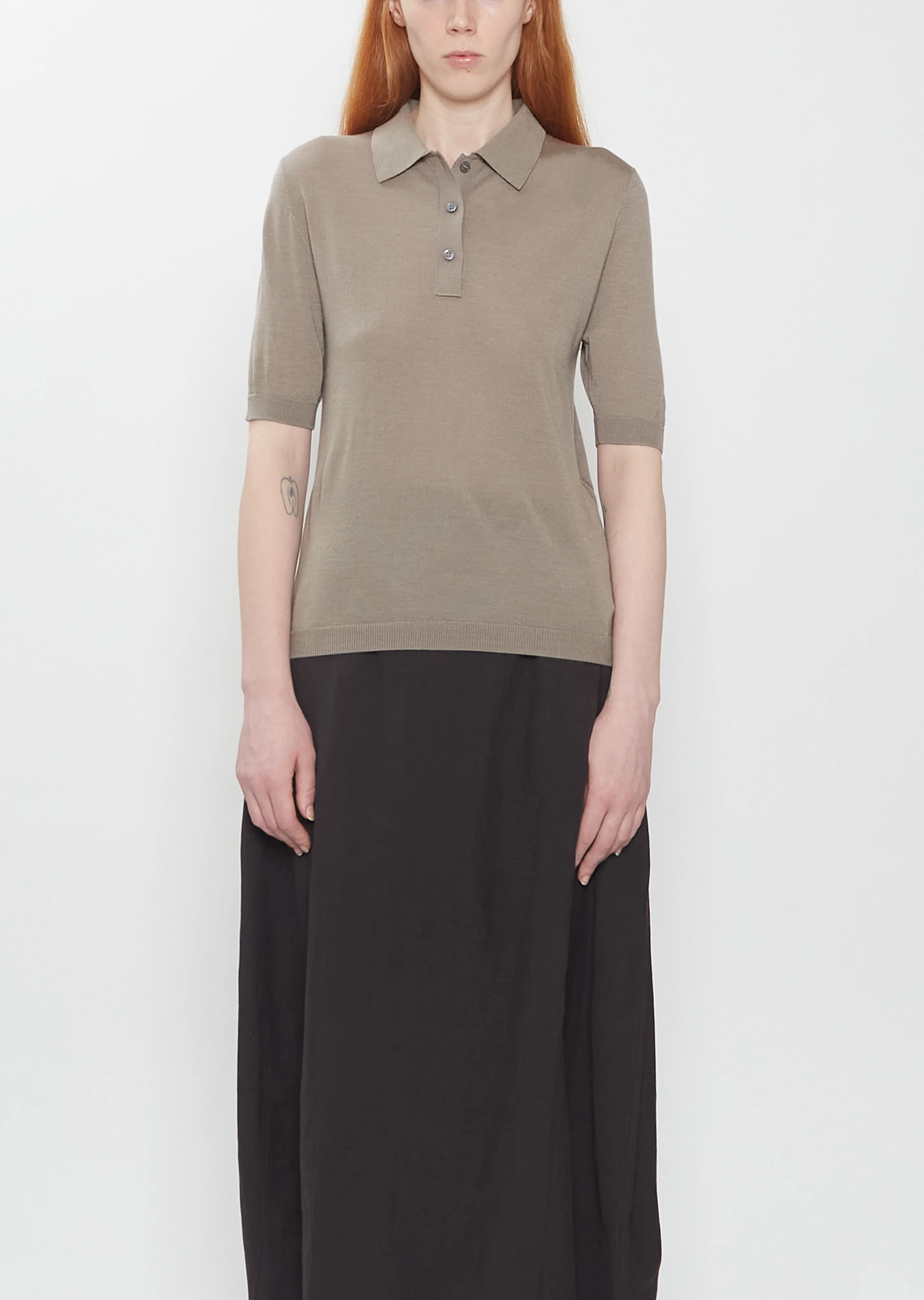 Short Sleeve Polo — Taupe - 1