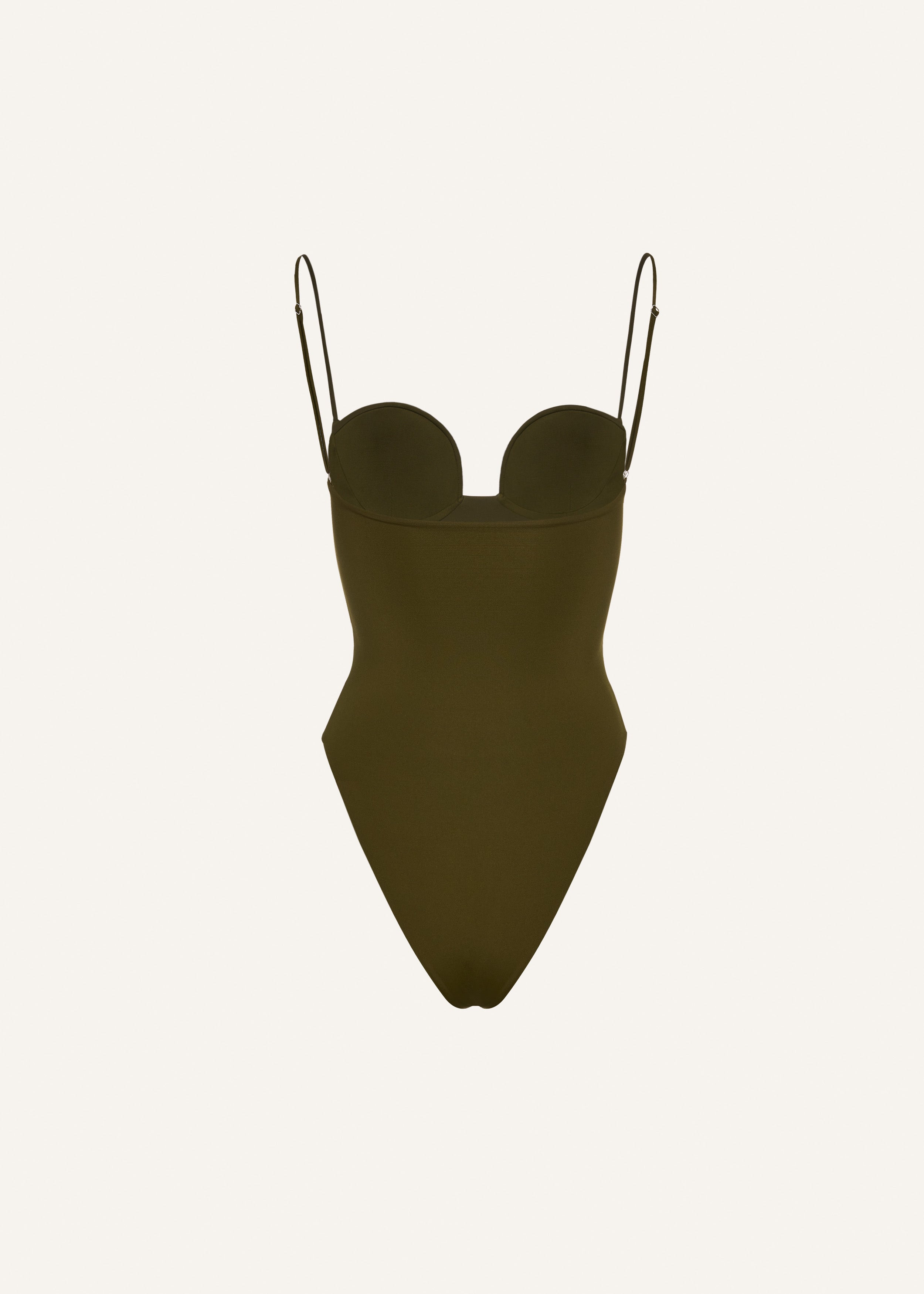 Retro bustier swimsuit in green - 2