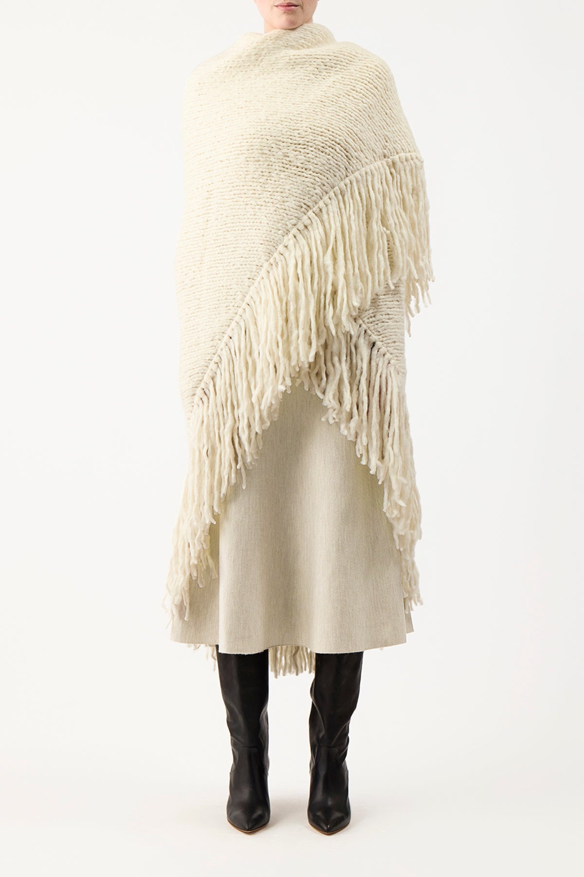 GABRIELA HEARST Lauren Wrap in Ivory Welfat Cashmere
