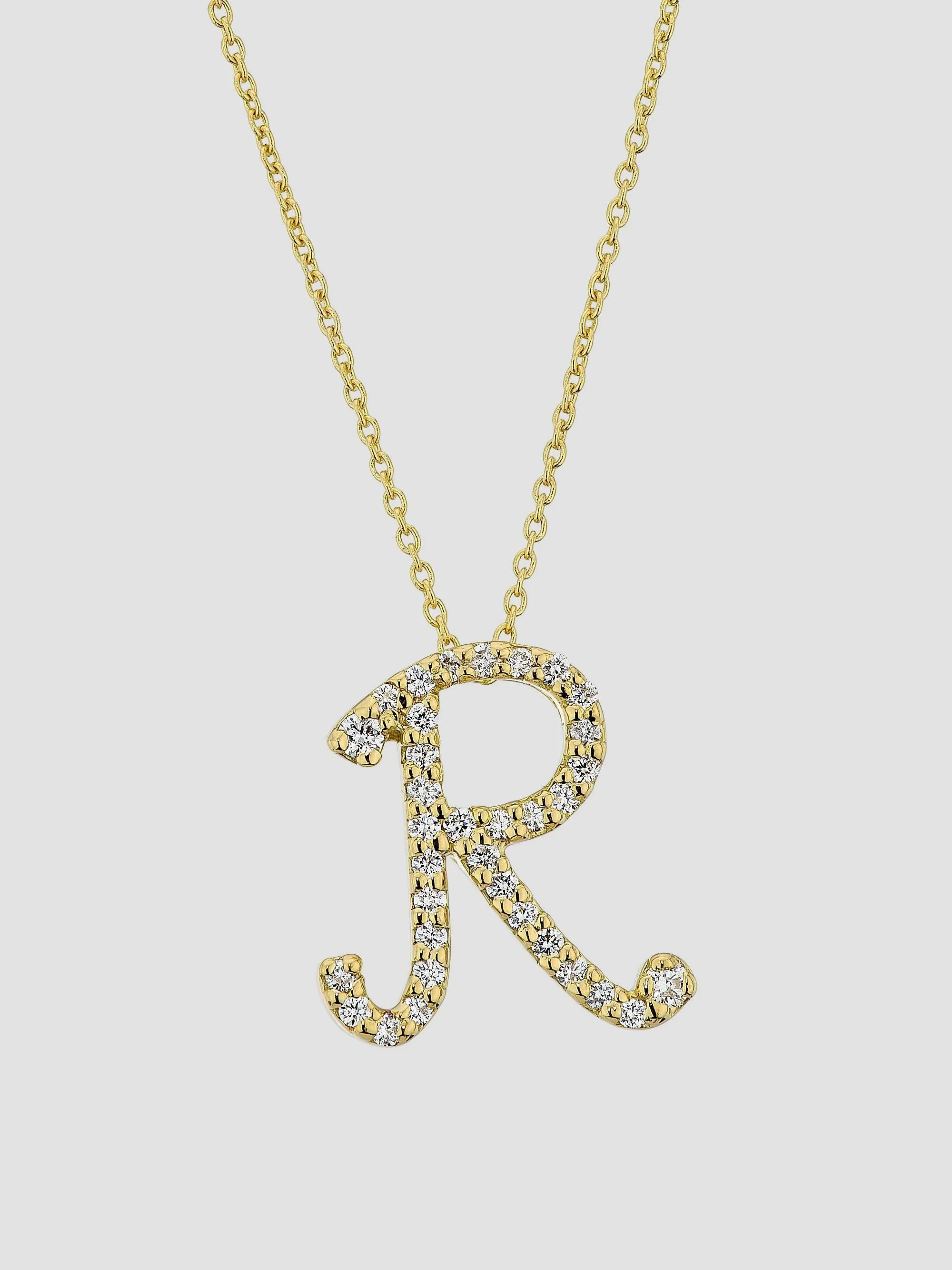 Women's Tiny Treasures Script Initial 18K Yellow Gold, Ruby & 0.24-0.34 TCW Diamond Pendant Necklace - 1