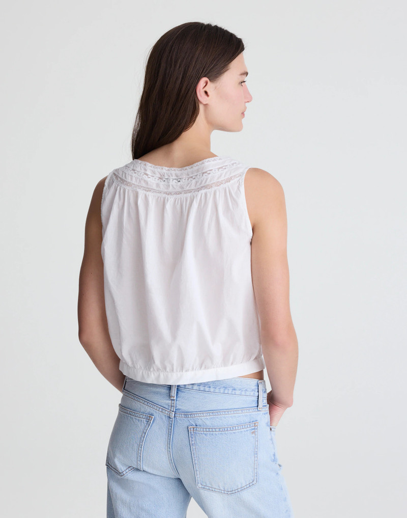 Madewell Lace-Insert Pintuck Sleeveless Top outlook