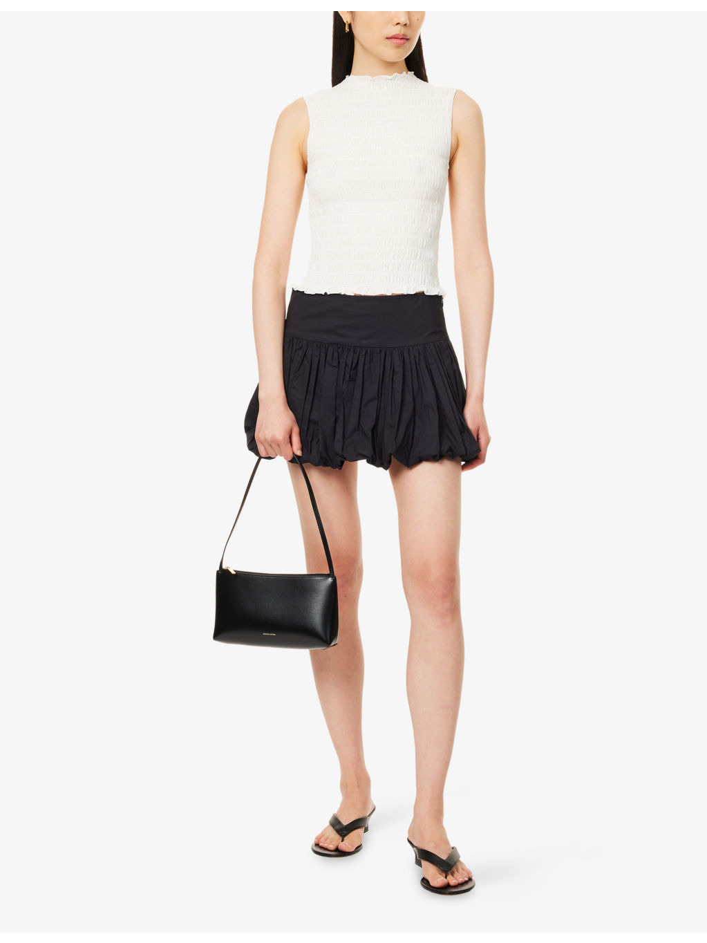 Adri Shirred Stretch-Woven Top - 2