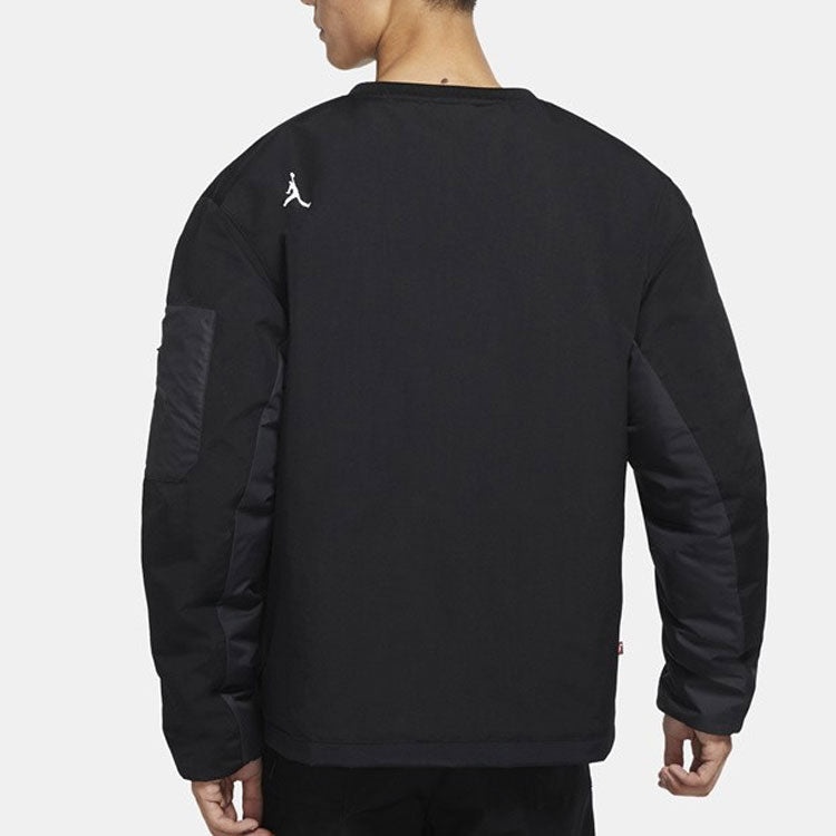 Air Jordan 23 Engineered Contrast Color Stitching Round Neck Pullover Padded Clothes Black DC9657-01 - 5