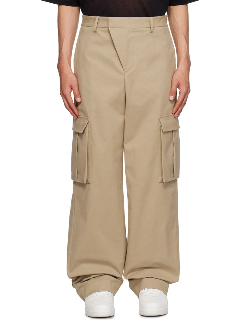 Beige Cinch Cargo Pants 1