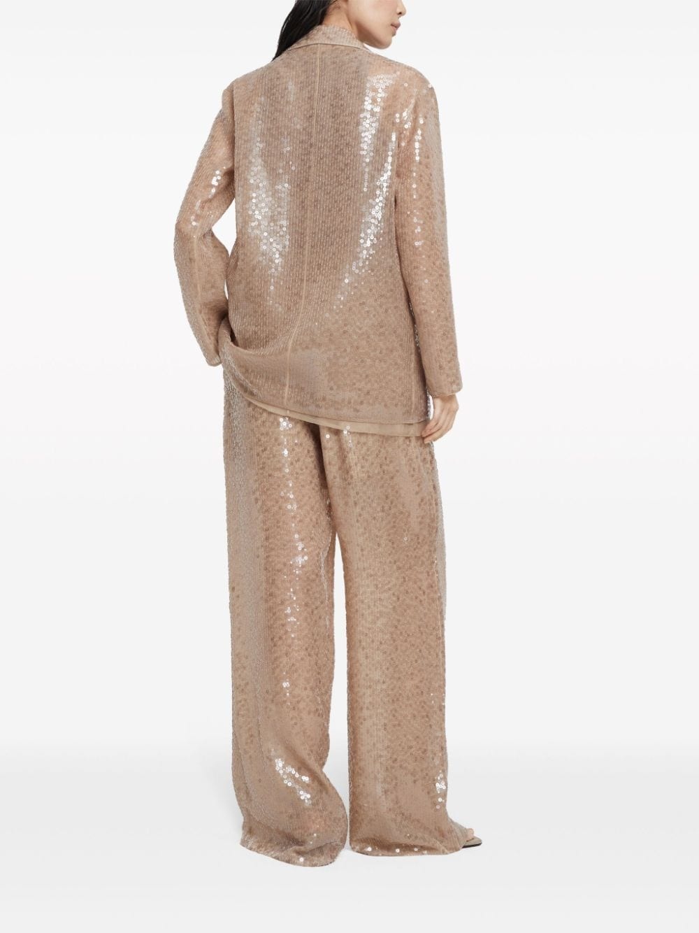 sequinned silk single-breasted suit - 3