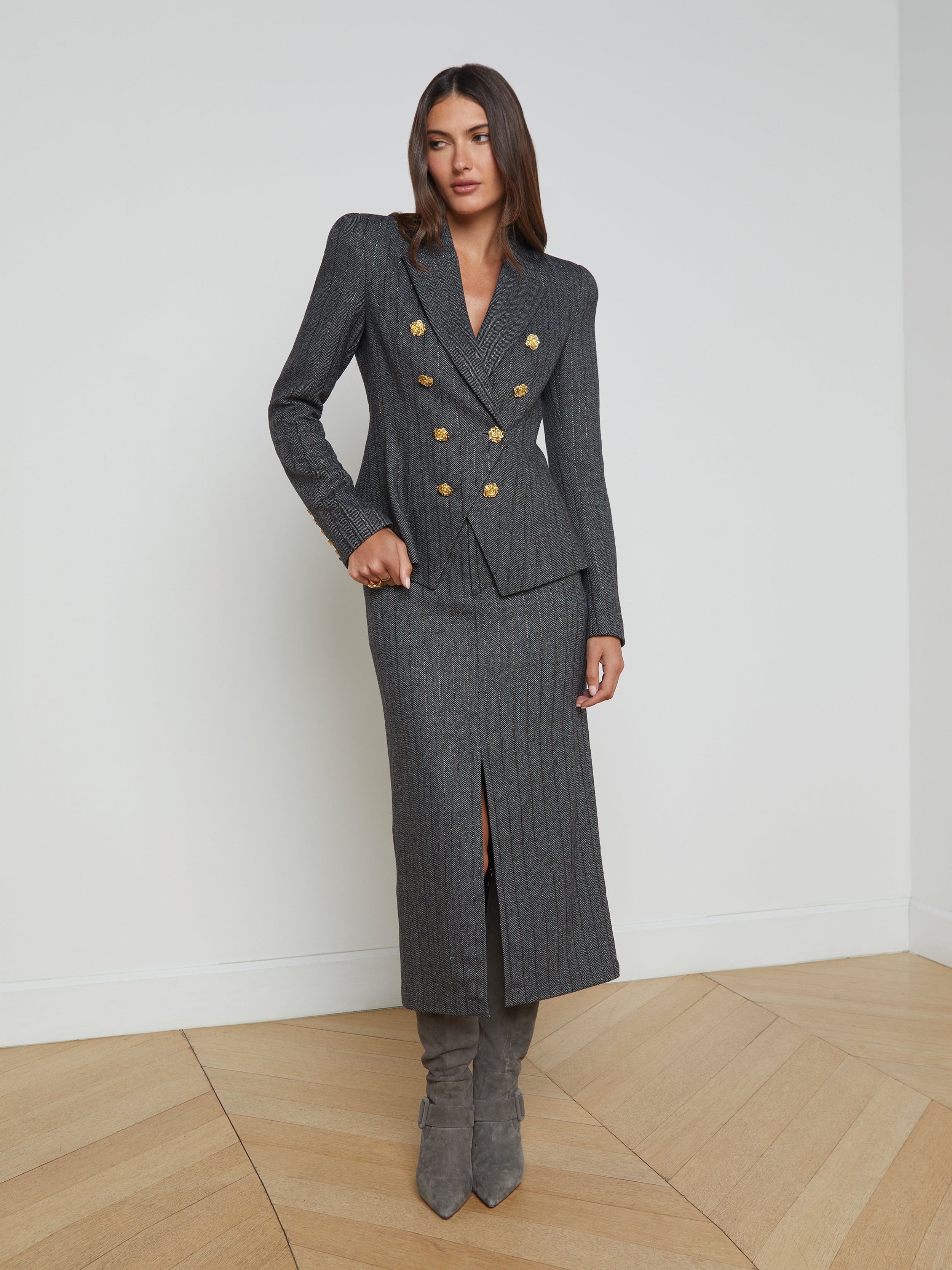 Bethany Herringbone Blazer - 4
