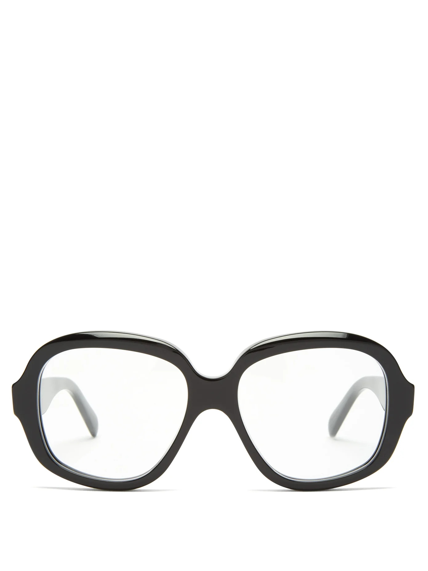 Oversized round-frame acetate glasses - 1