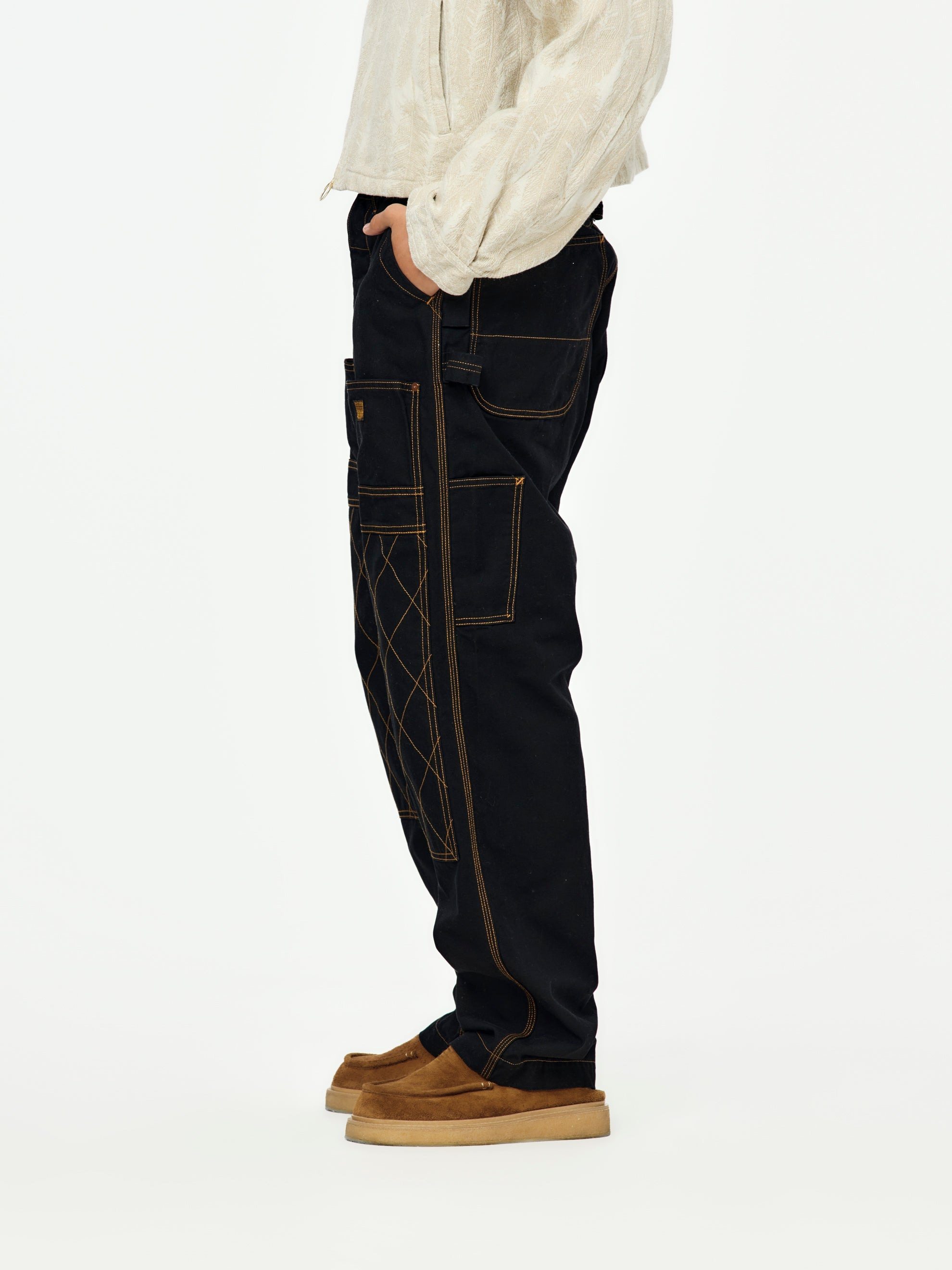LIGHT CANVAS LUMBER PANTS (BLACK) - 2