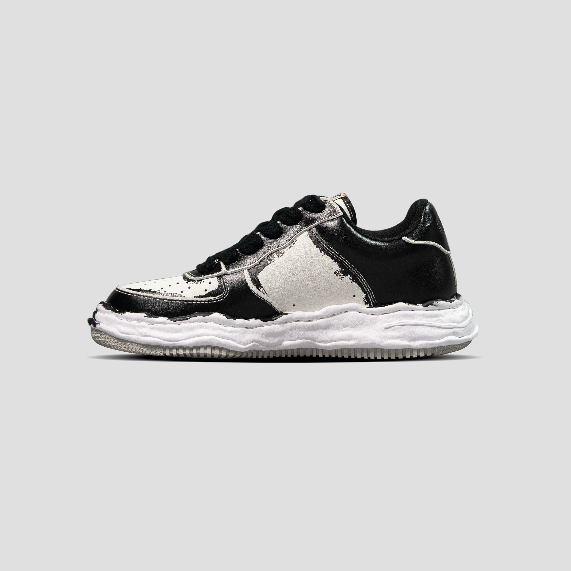 WAYNE OG SOLE LOW-TOP PAINTED LEATHER SNEAKERS - 4