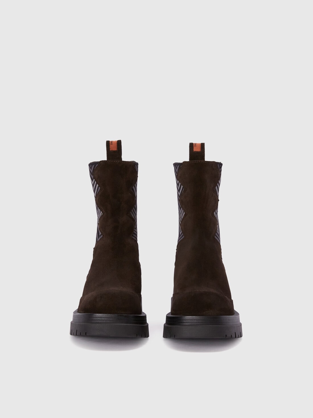 Suede ankle boots with fabric insert - 3