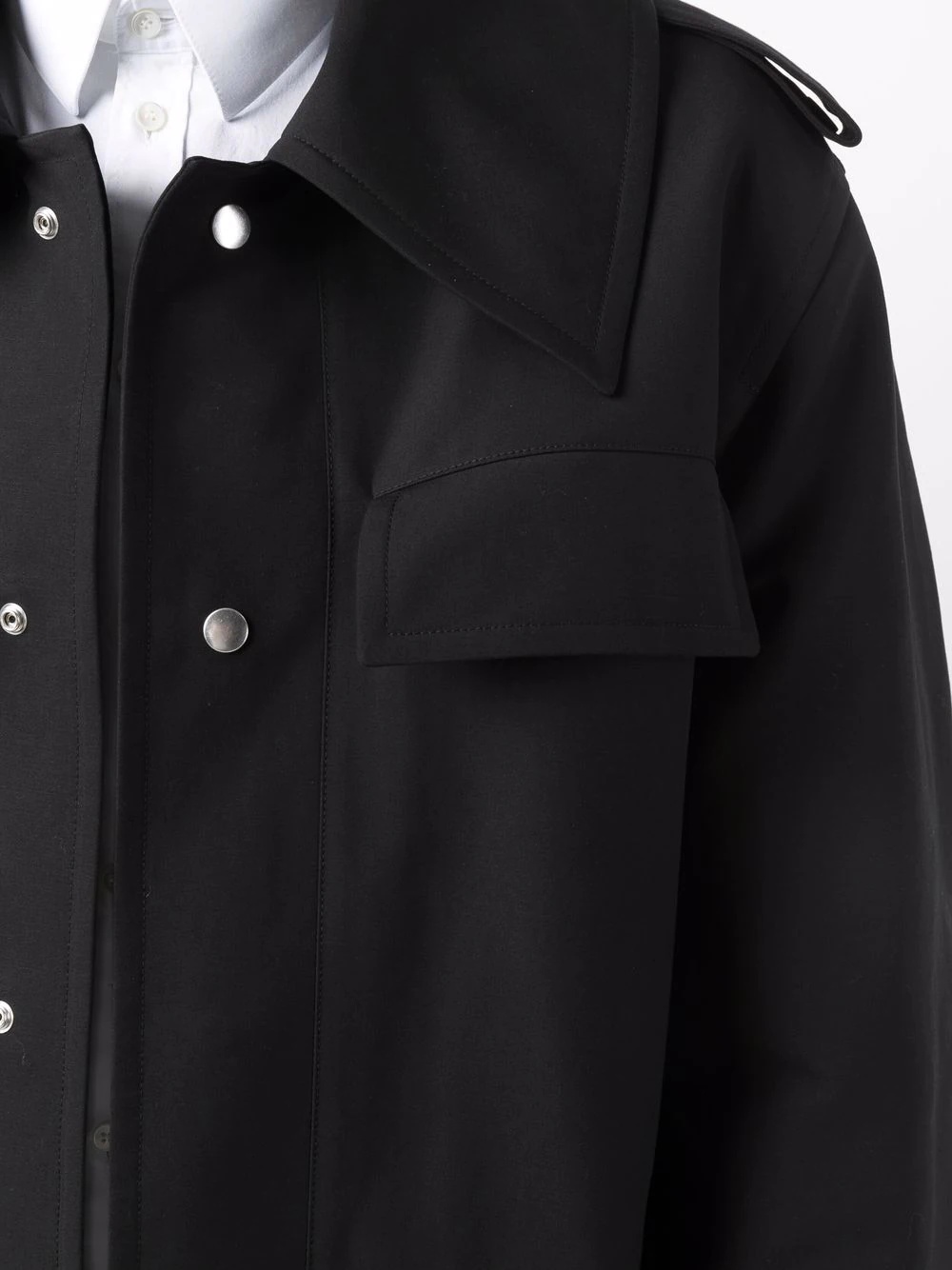 single-breasted cotton parka - 5