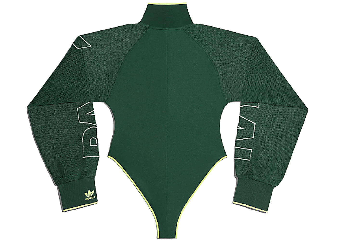 adidas Ivy Park Mesh Sleeve Bodysuit Dark Green/Hi-Res Yellow - 2