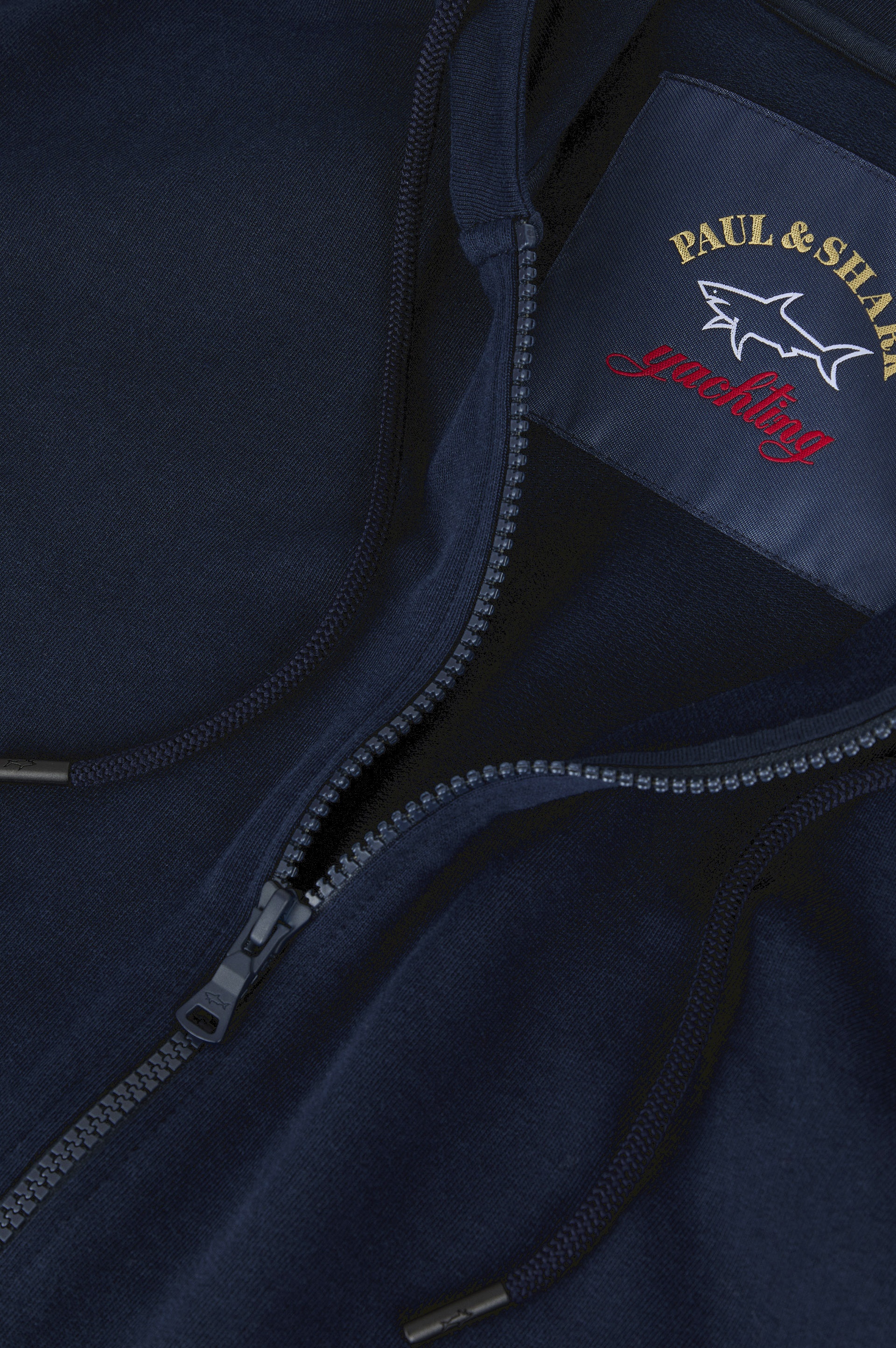 COTTON FULL ZIP SWEATSHIRT WITH ICONIC BADGE - 5