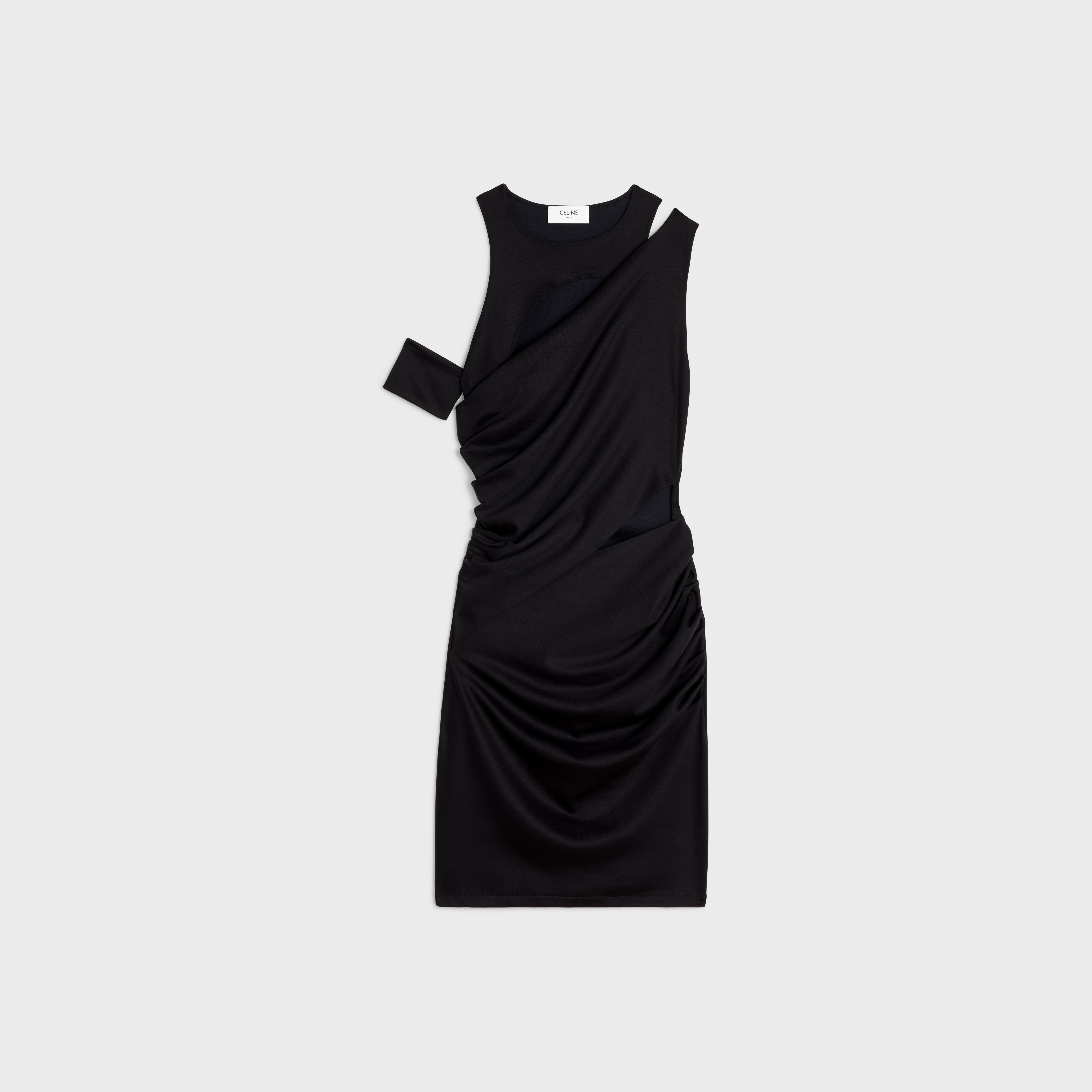 Lolita asymmetric dress in wool jersey - 1