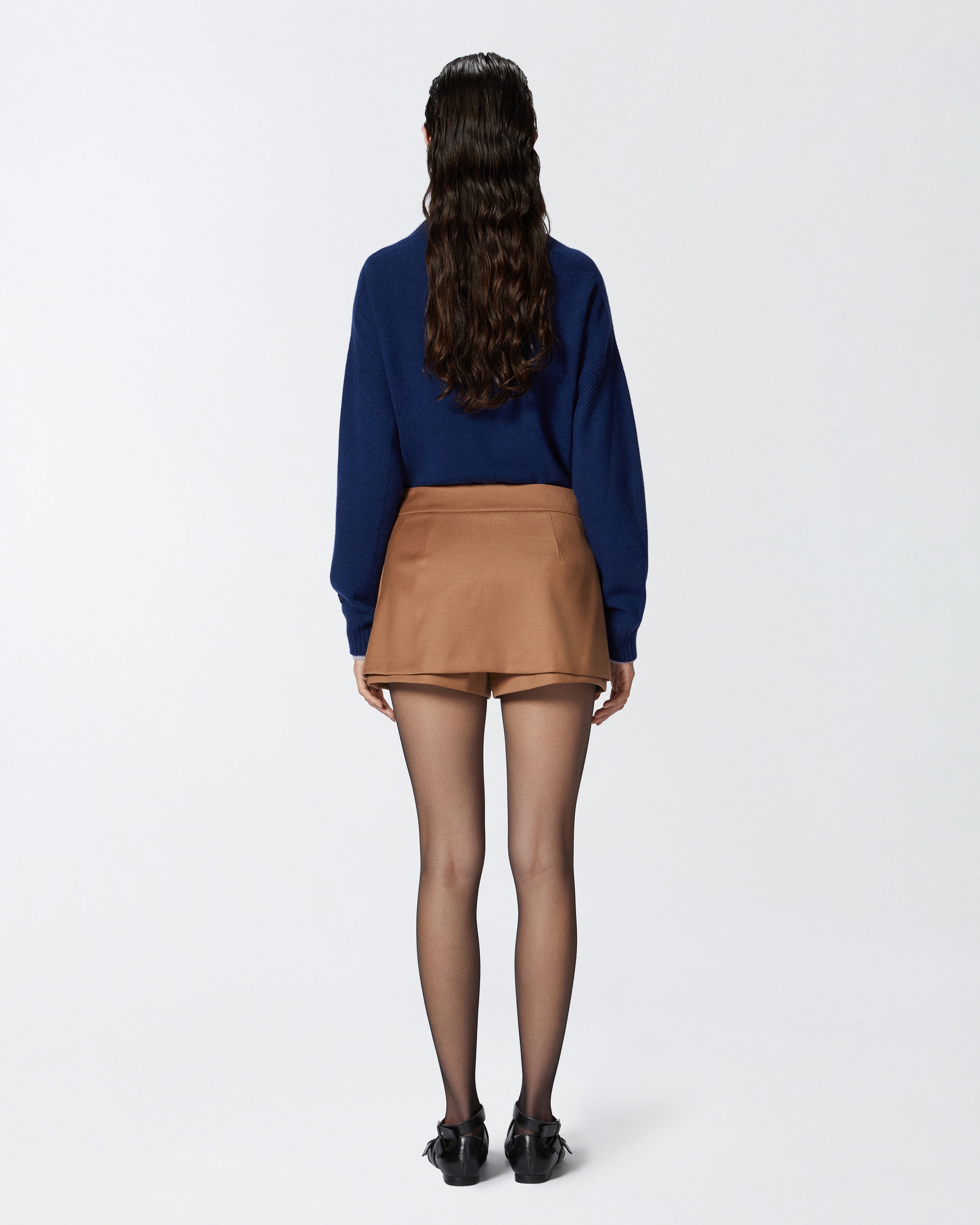 FLANNEL MINI SKIRT-EFFECT SHORTS - 5