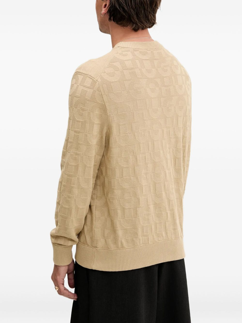 logo-pattern crew-neck sweater - 4