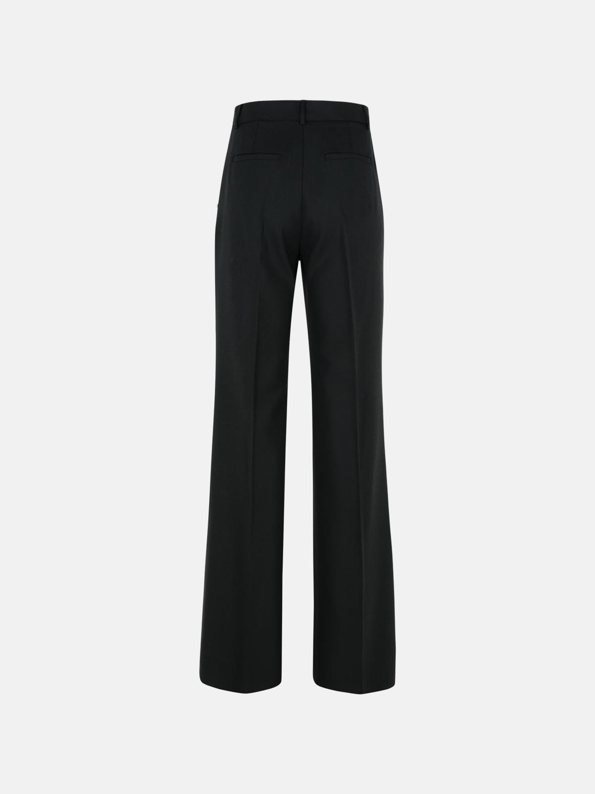 'OXALIS' BLACK VIRGIN WOOL PANTS - 3