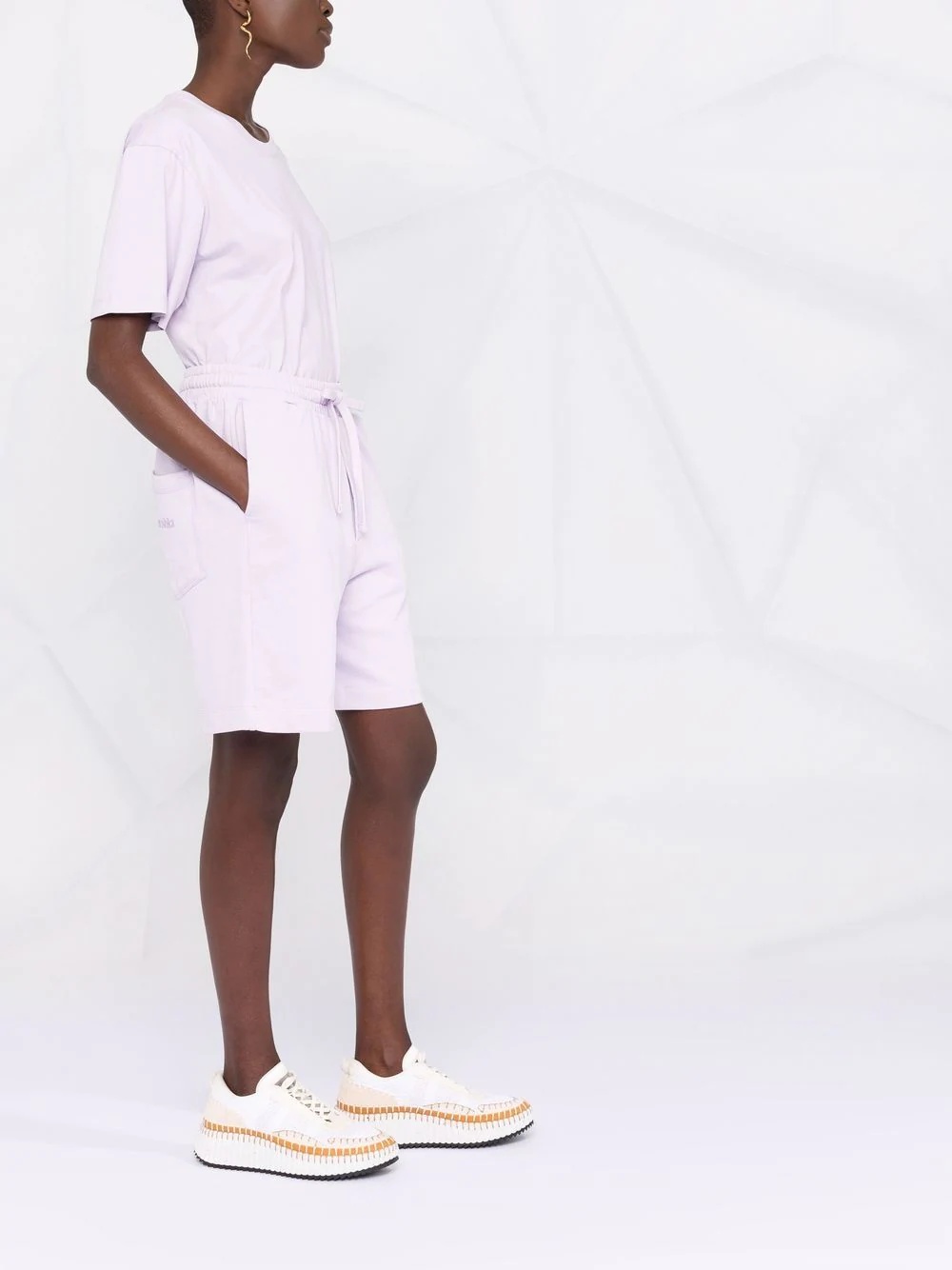 drawstring organic-cotton shorts - 4