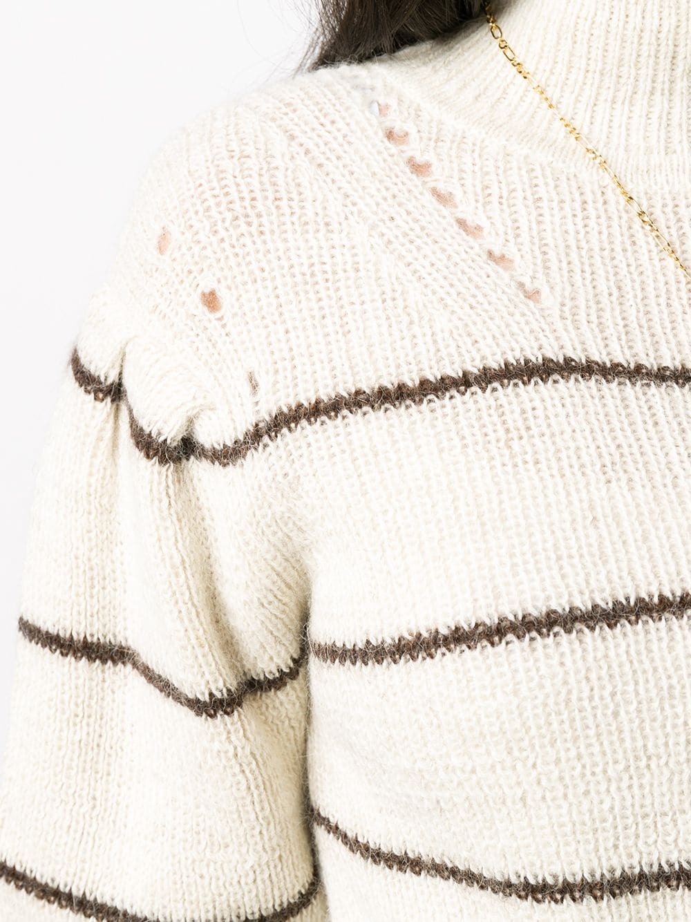 striped funnel neck jumper - 5