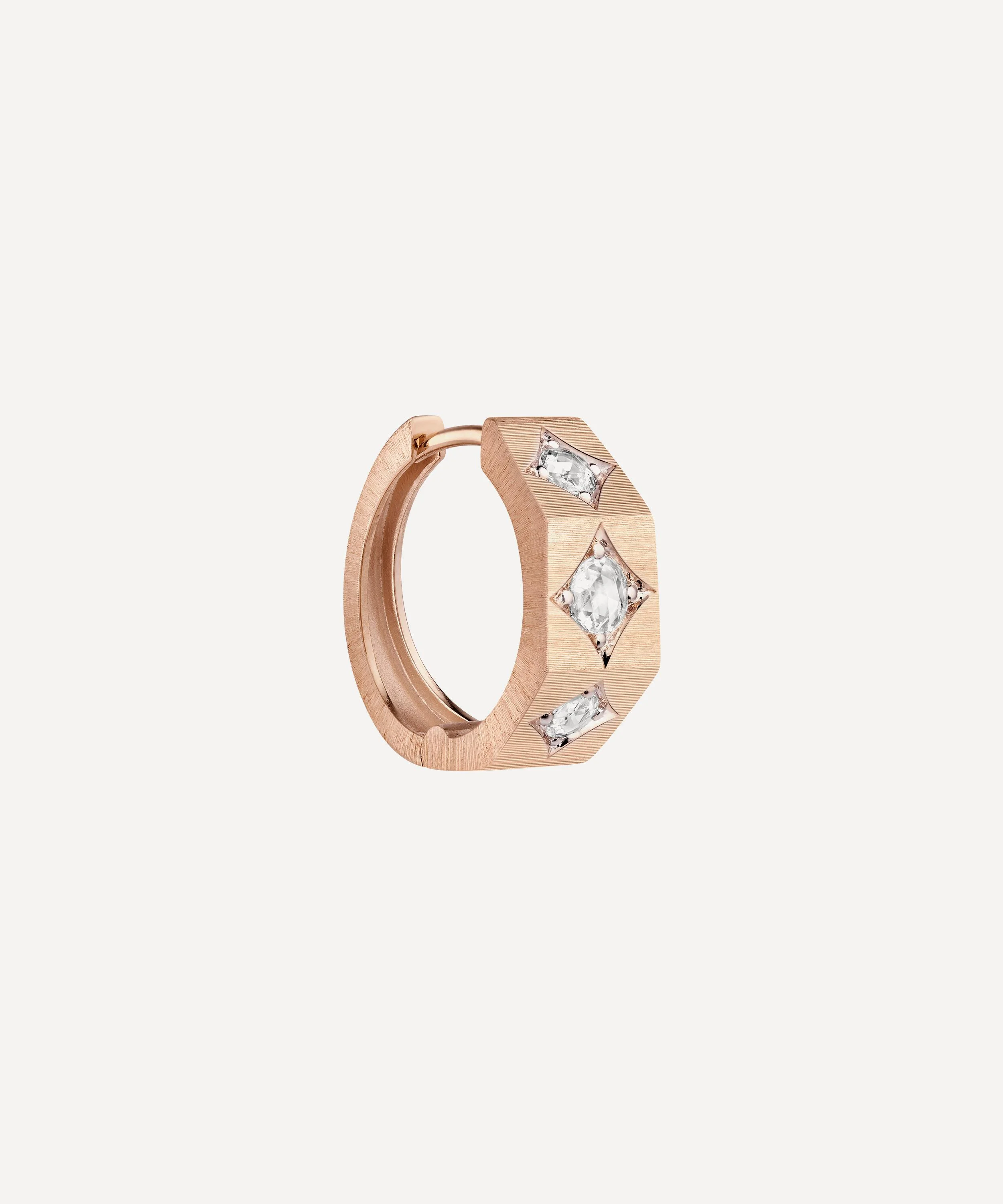 18ctRose Gold Coco Pink Diamond MM Ecrou Earring - 1