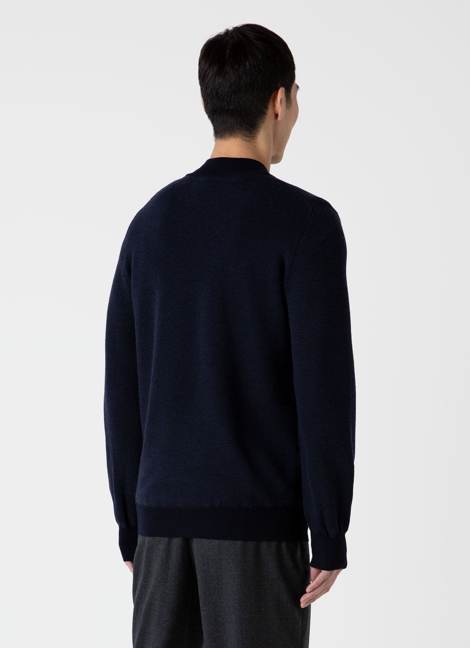 Merino Honeycomb Zip Neck Jumper - 5