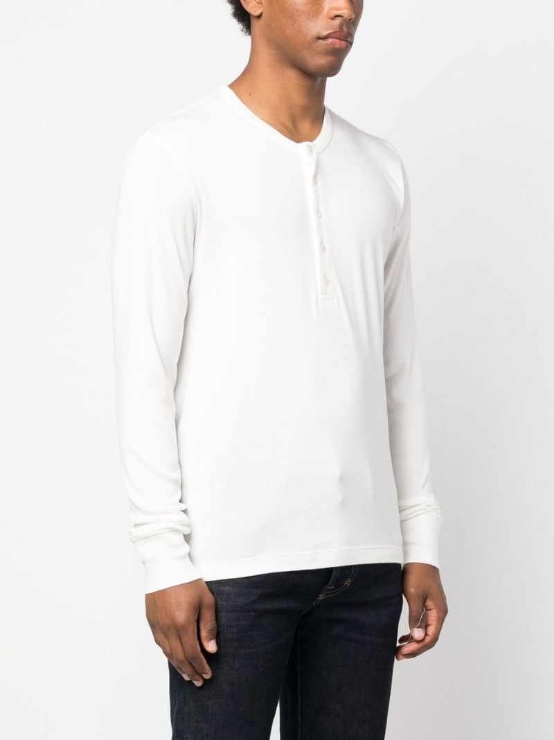 buttoned-up long-sleeved T-shirt - 2