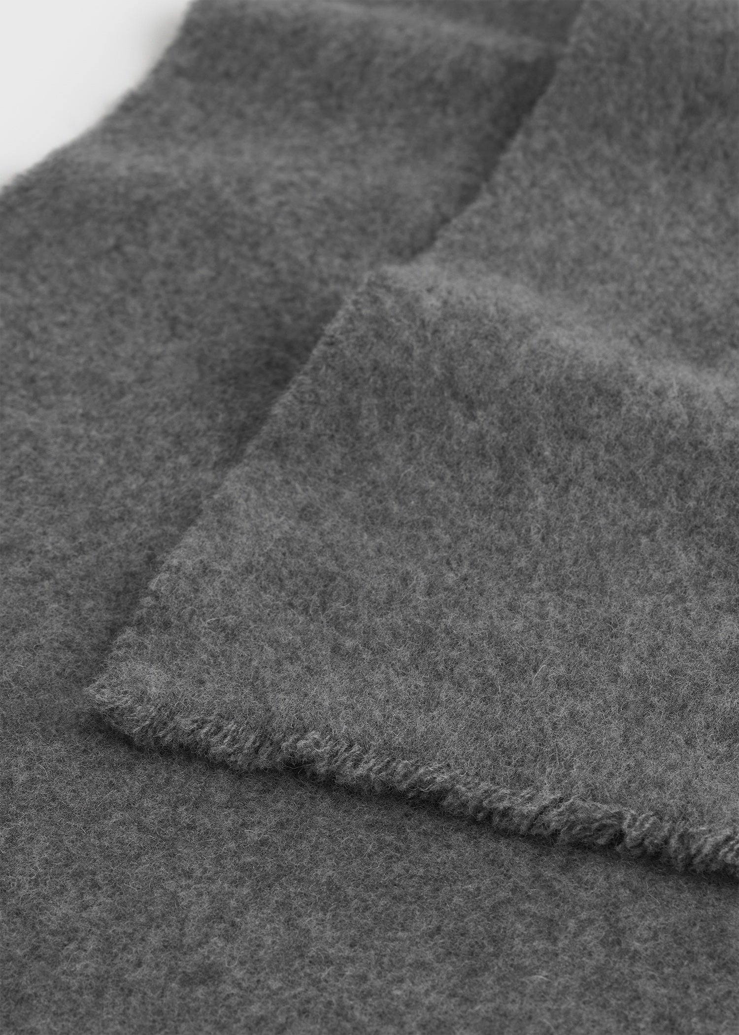 Wide classic wool scarf mid grey - 5