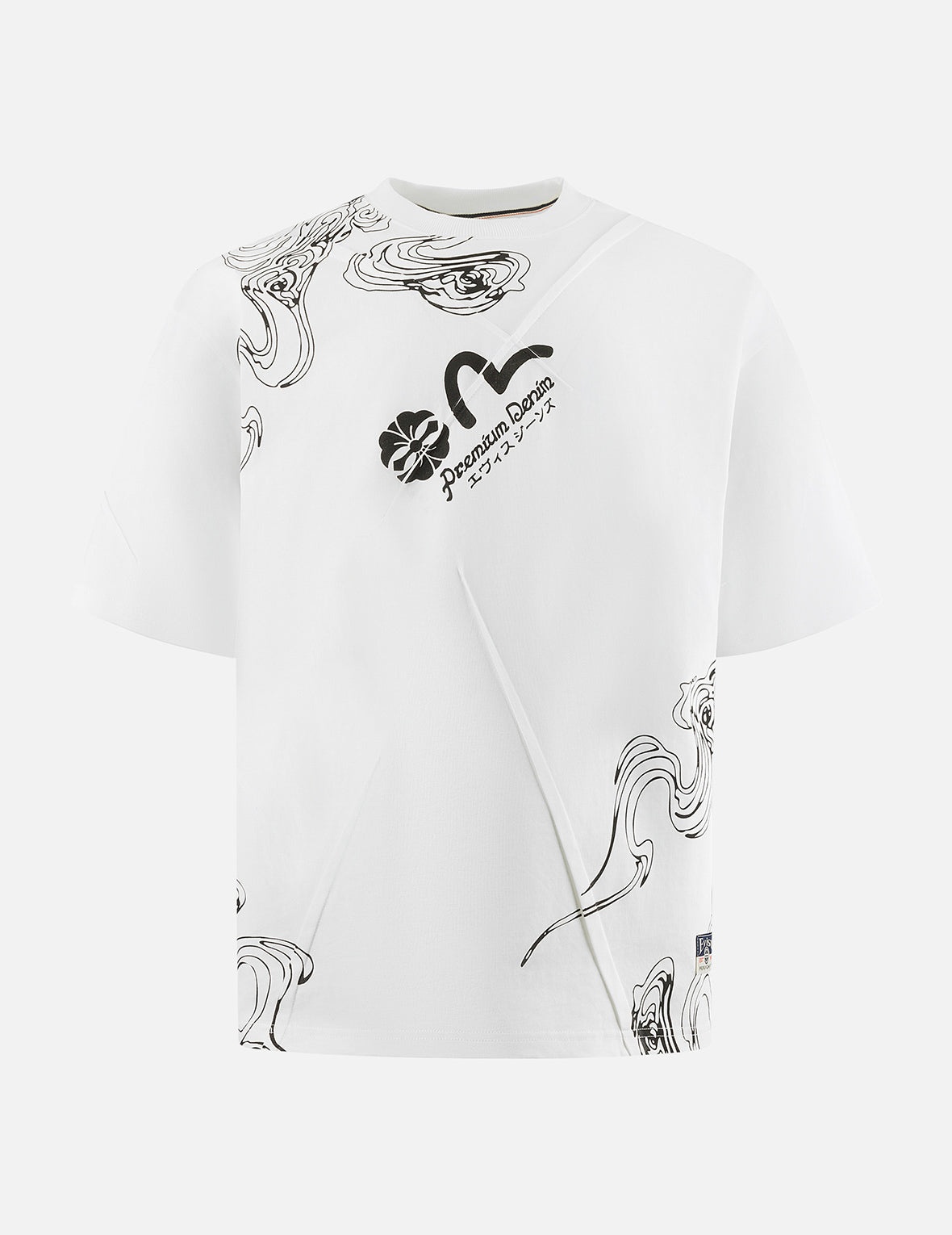 Auspicious Cloud and Logo Print Loose Fit T-Shirt - 2