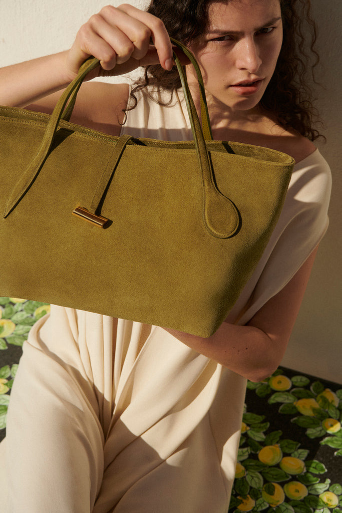 PETITE PENNE TOTE SUEDE HERB - 2