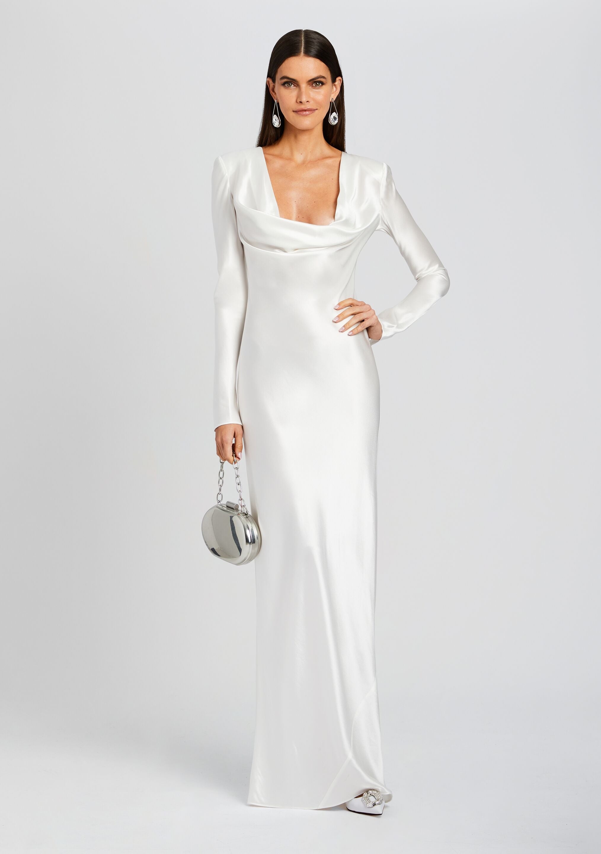 ANNA COWL EVENING DRESS - 5
