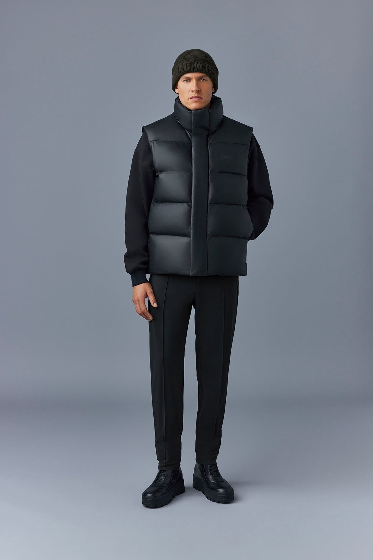 KELLAN-Z Quilted down puffer vest with stand collar - 2