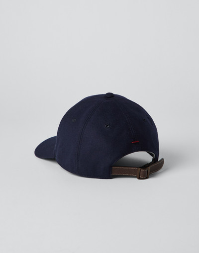 Brunello Cucinelli Cashmere and silk lightweight flannel baseball cap with embroidered logo outlook
