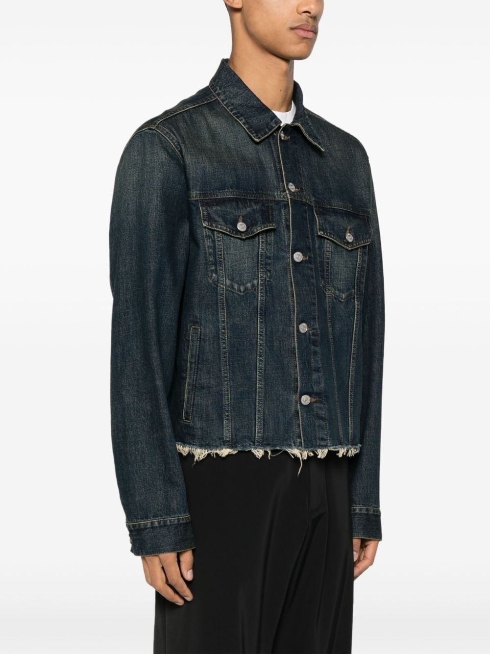 frayed-hem denim jacket - 3