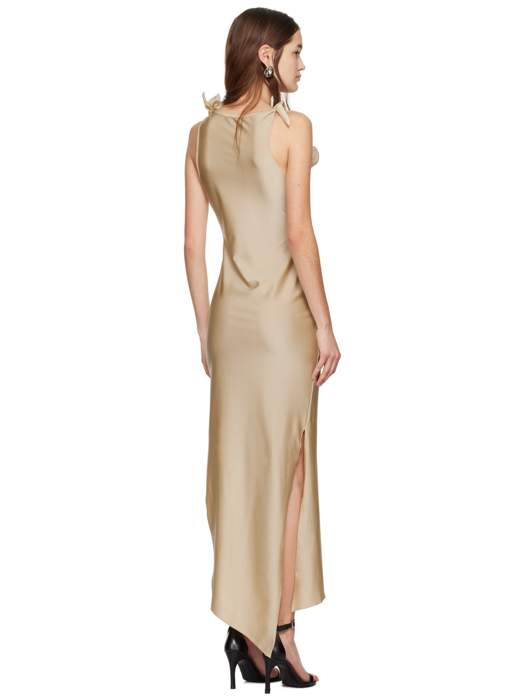 Beige Flower Maxi Dress - 3