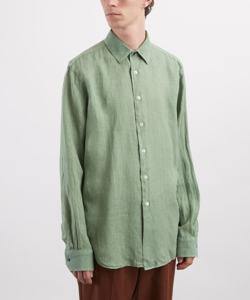 Paul Smith Green Linen Shirt outlook