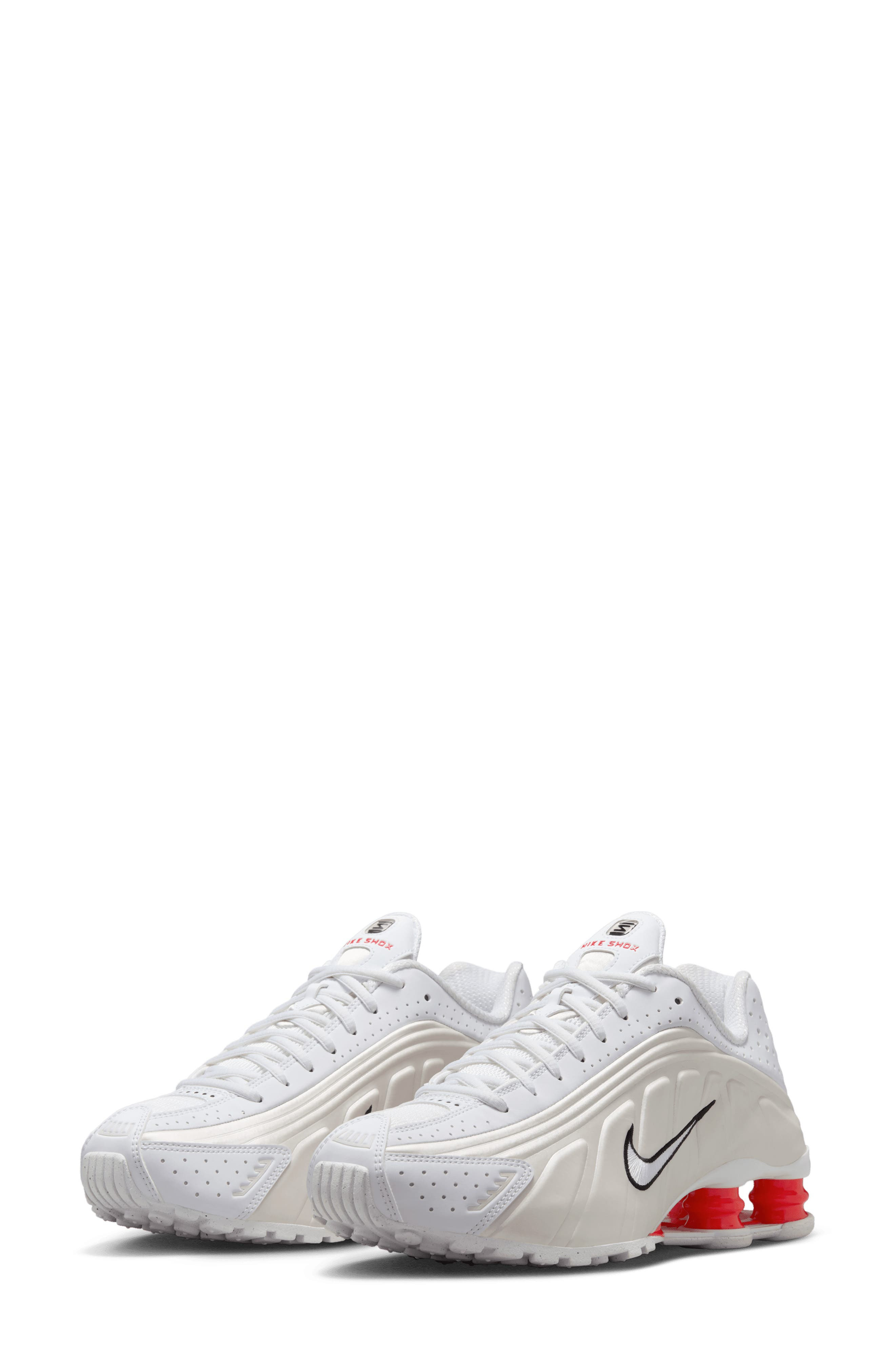Nike Shox R4 Sneaker in White/Phantom/Red/White at Nordstrom - 1