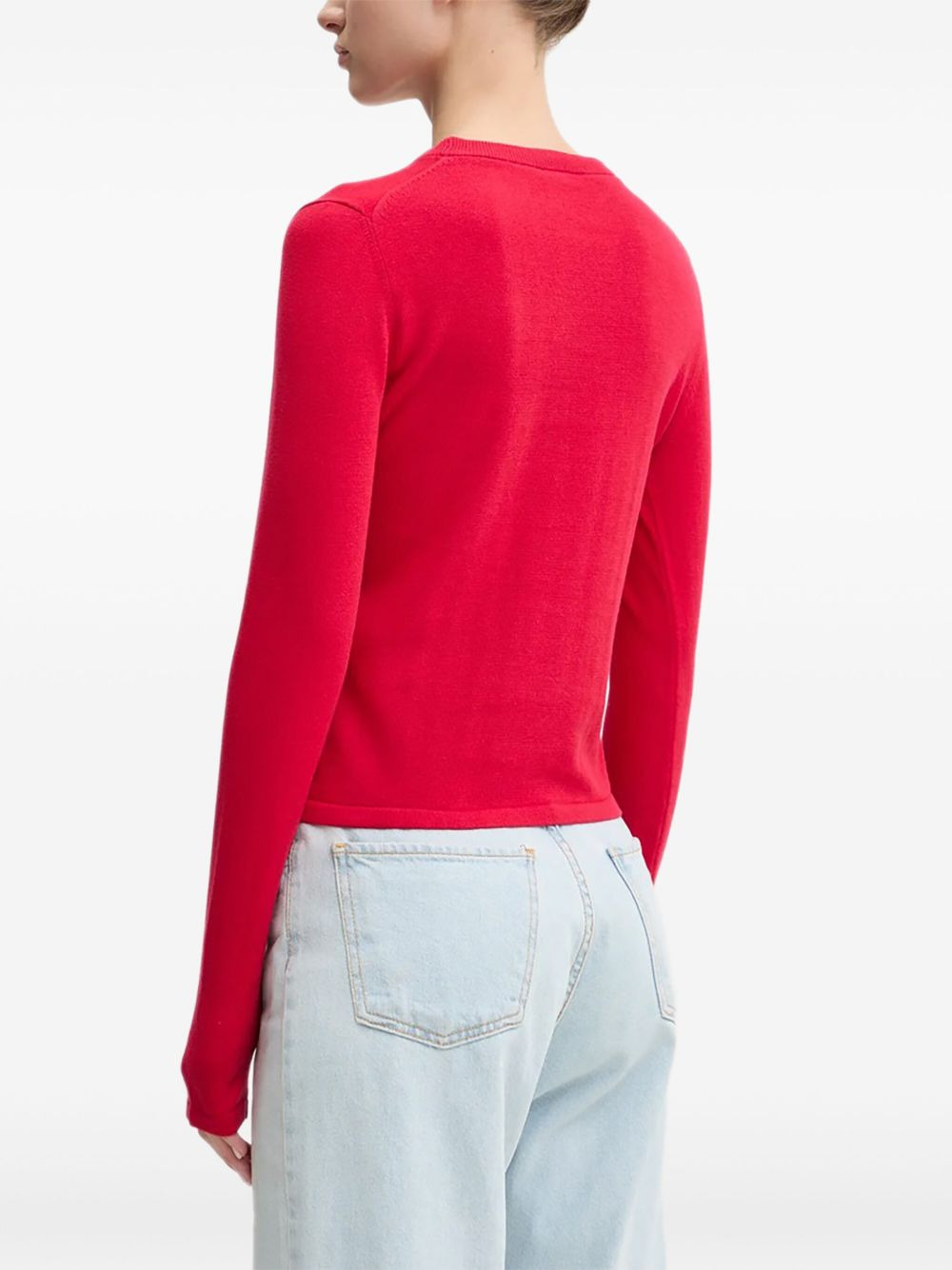 logo-embroidered long-sleeve jumper - 2