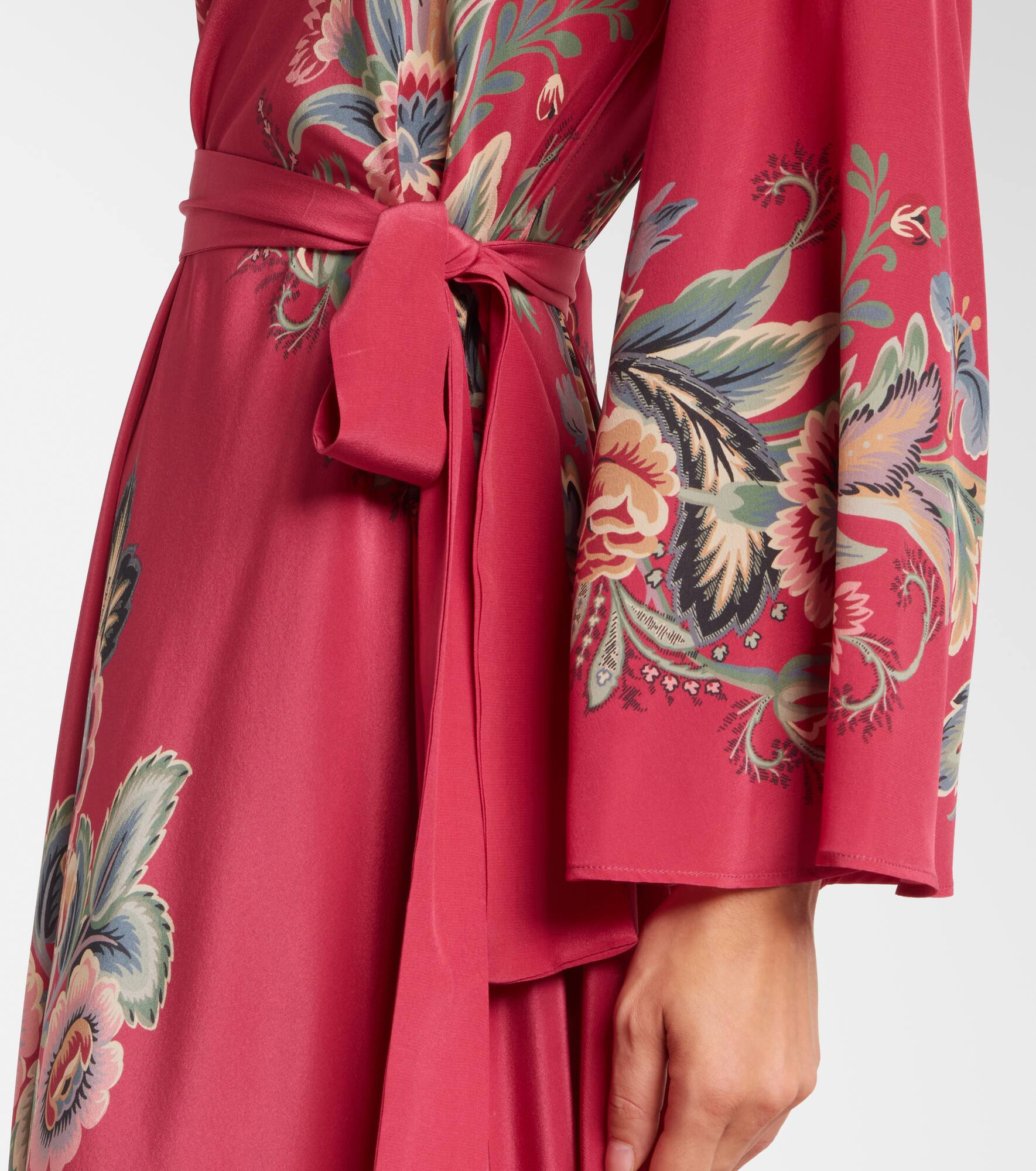 Belted printed silk maxi dress - 5
