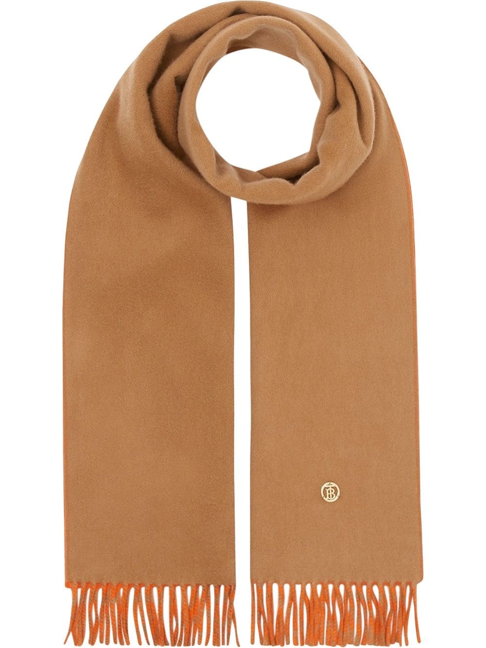 monogram-plaque reversible scarf - 1