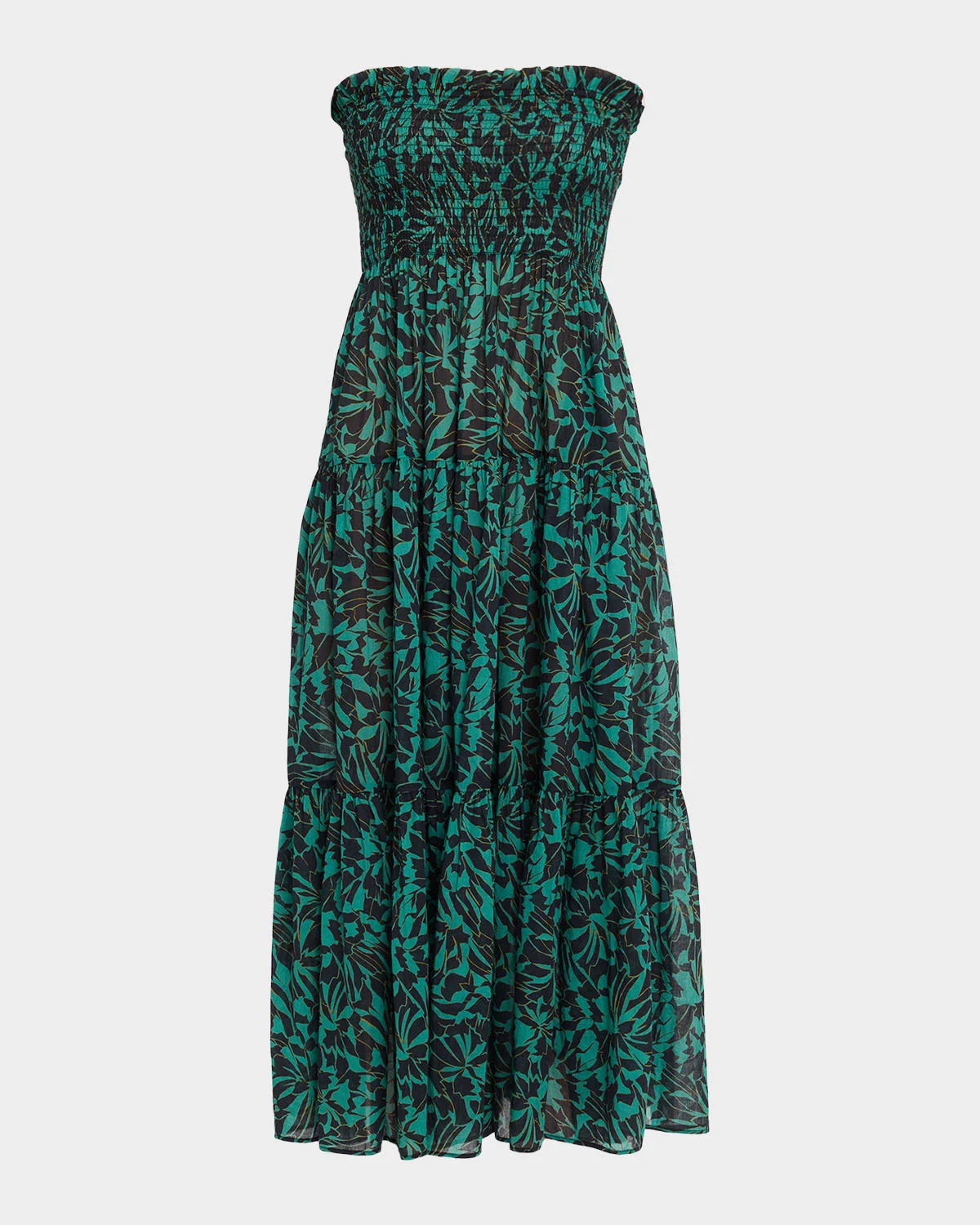 Lucca Smocked Strapless Midi Dress - 1