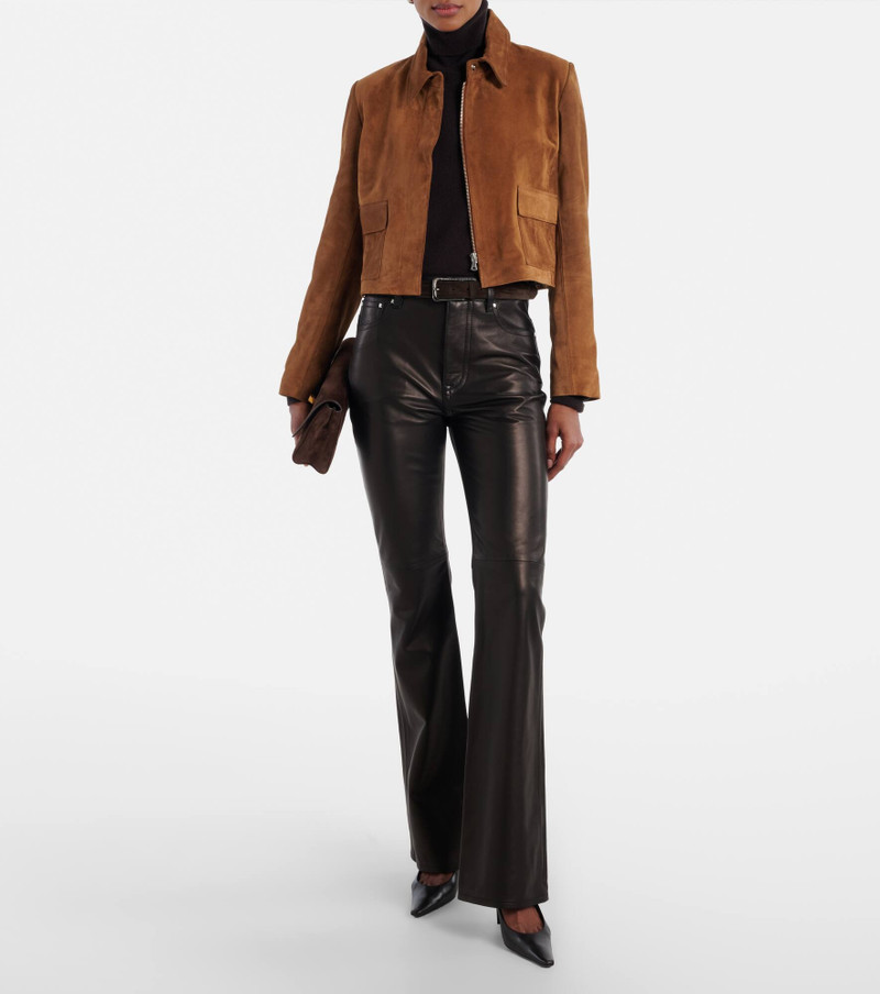 NOUR HAMMOUR Bleeker cropped suede jacket outlook