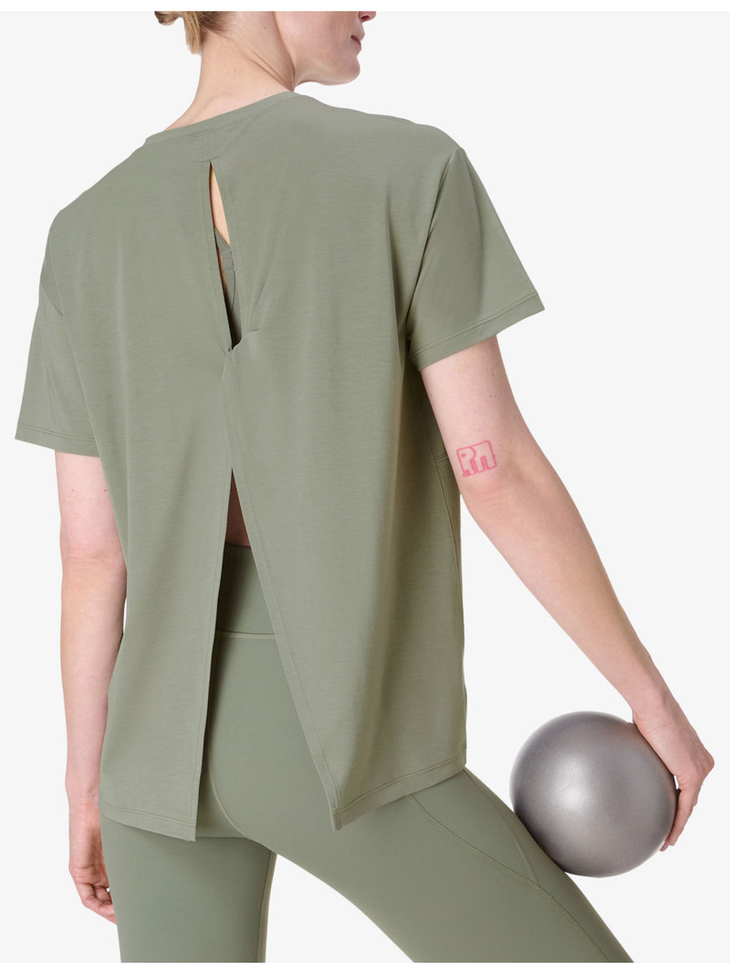 Soft Flow Studio Wrap-Back Stretch-Jersey T-Shirt 4