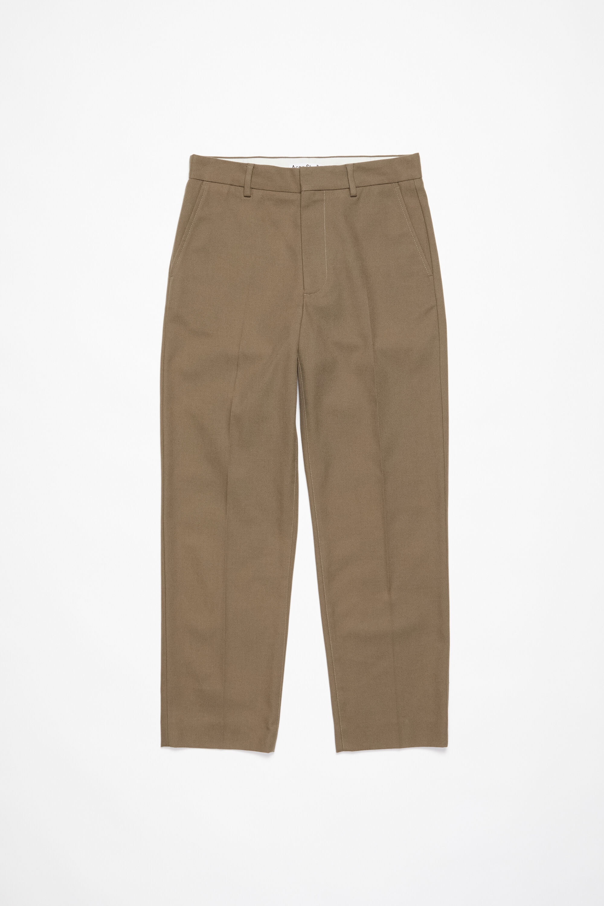 Twill cotton-blend trousers - Hazelnut brown - 1